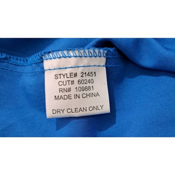 Oleg Cassini Womens elegant Small gold teal blue dress Silk long floor length - Picture 7 of 8